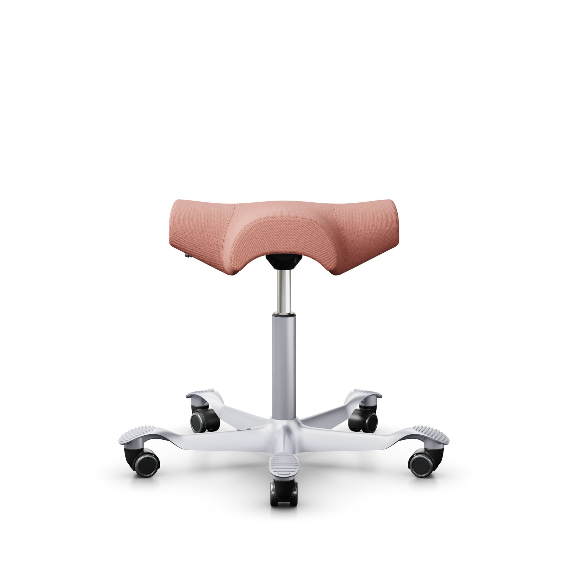 Image of Sattelhocker HAG Capisco 8105 Rosa/Silbergrau, Hartbodenrollen, Dynamisches Sitzen - optimal für gesundes Sitzen
