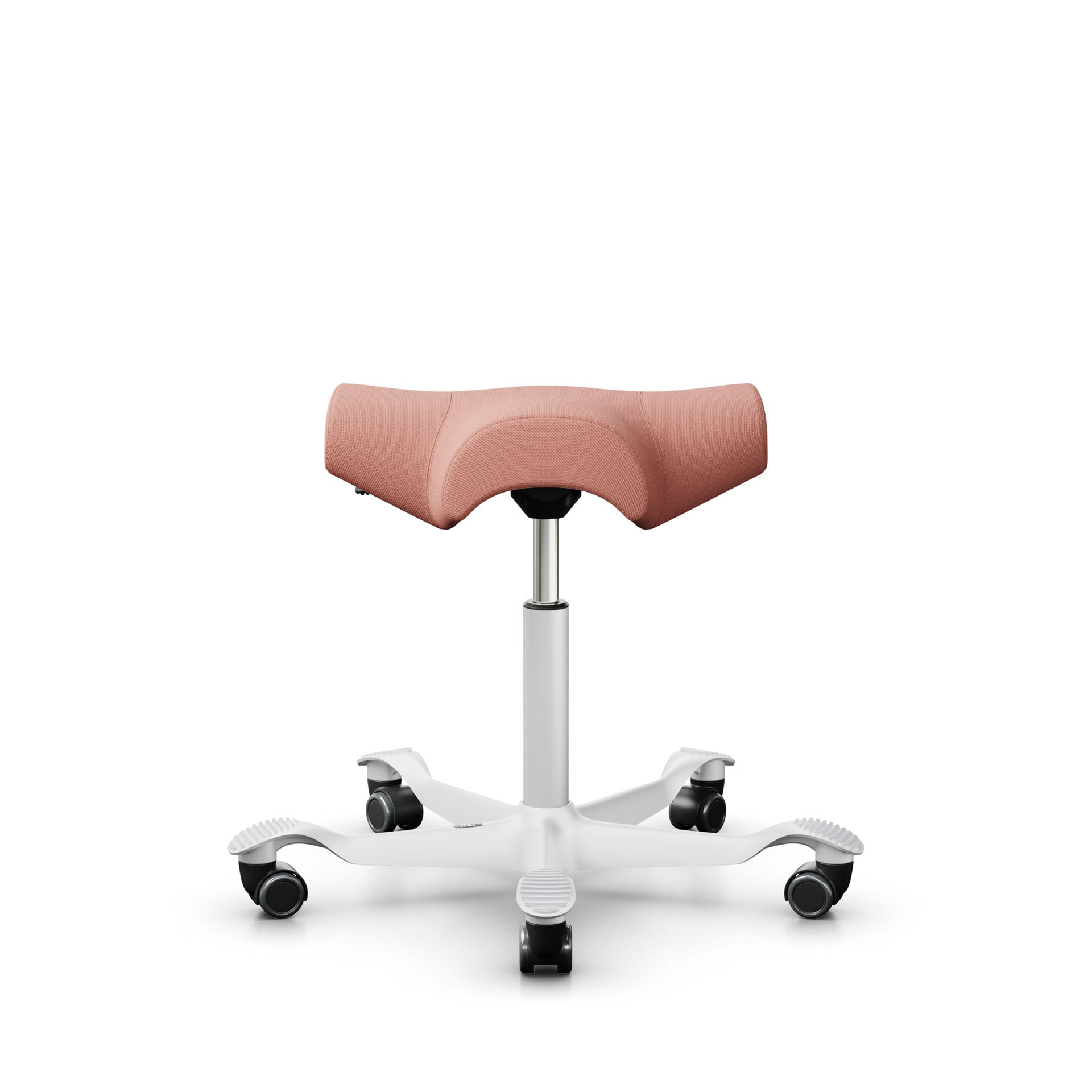 Image of Sattelhocker HAG Capisco 8105 Rosa/Weiss, Hartbodenrollen, Dynamisches Sitzen - optimal für gesundes Sitzen