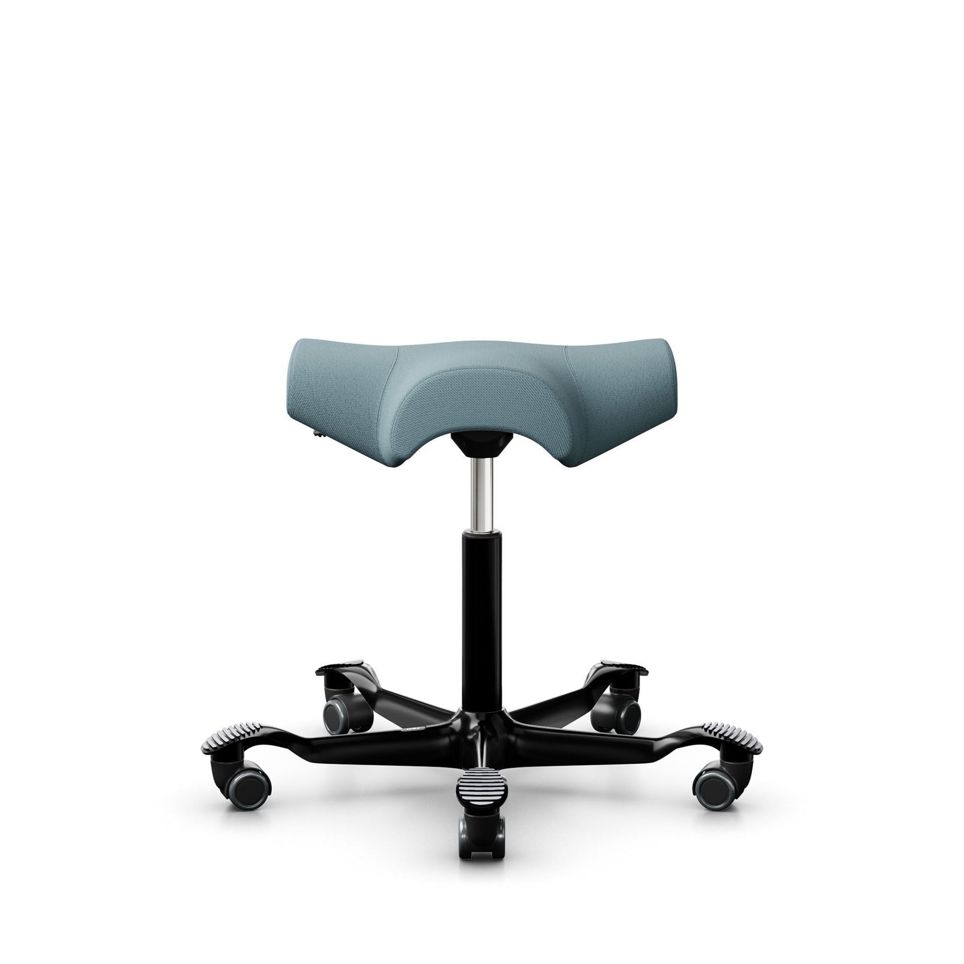 Image of Sattelhocker HAG Capisco 8105 Hellblau/Schwarz, Hartbodenrollen, Dynamisches Sitzen - optimal für gesundes Sitzen