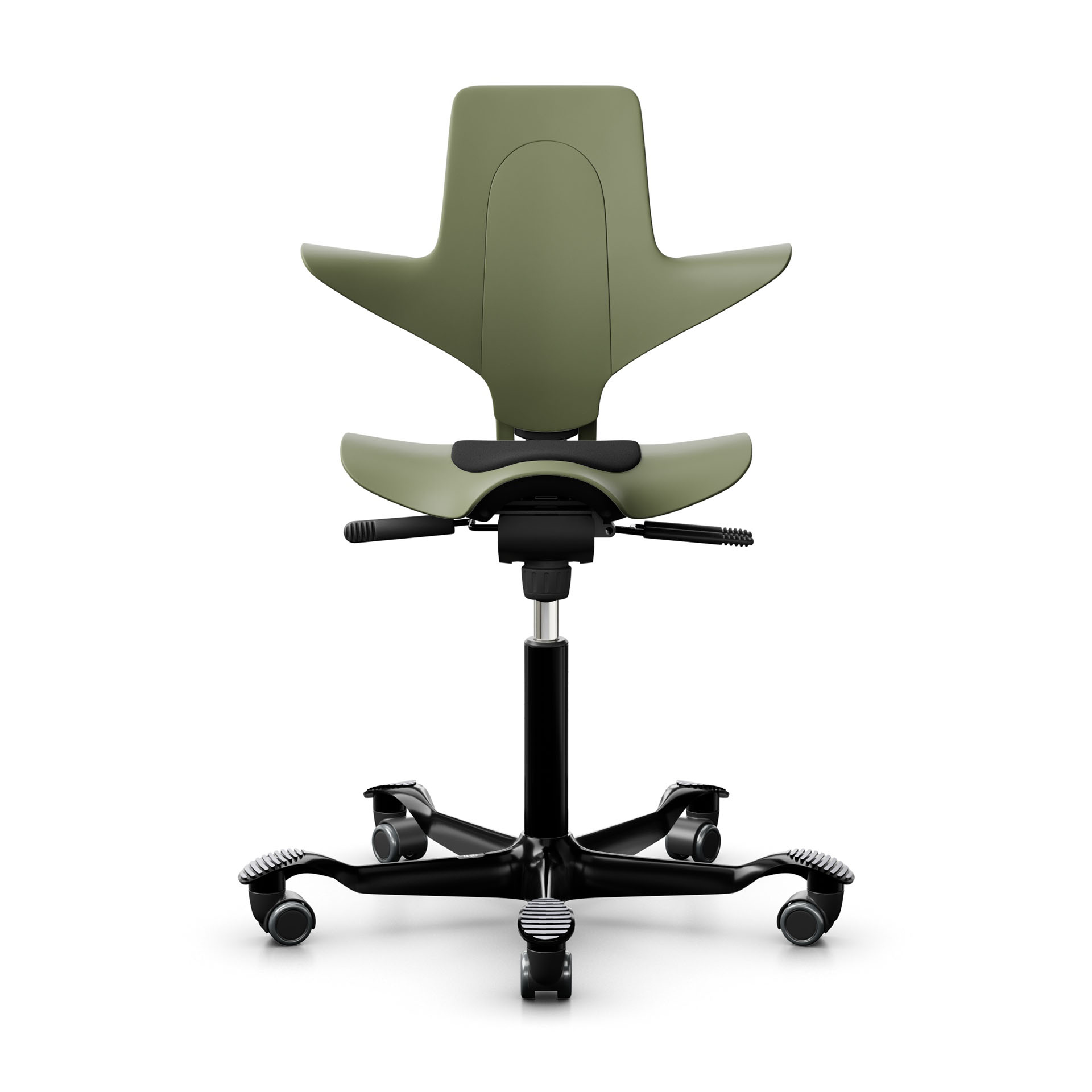Siège-selle HAG Capisco Puls 8010 sans accoudoirs, Vert/Noir, Nouveau, Chaise ergonomique - idéale pour un travail flexible