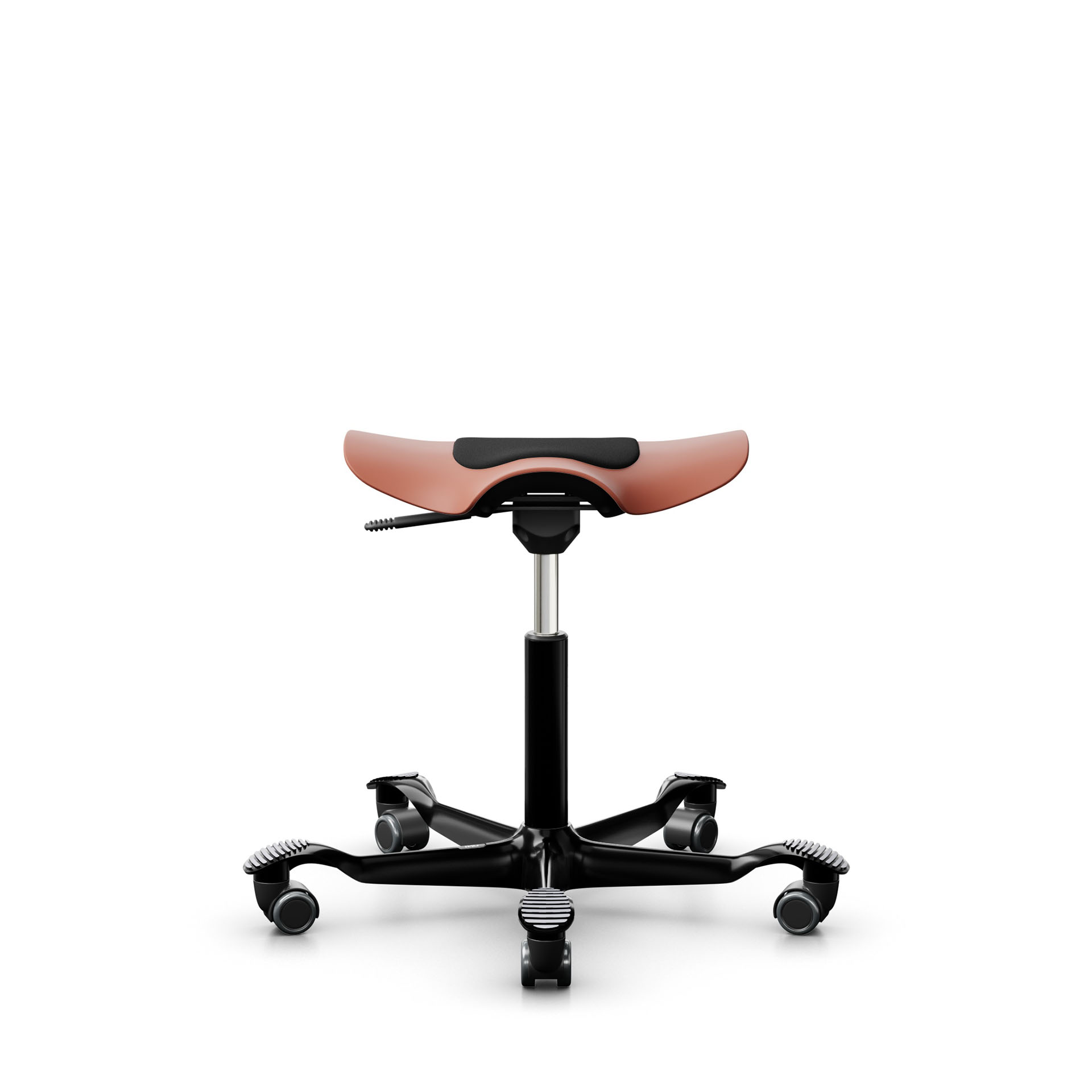 Image of Sattelhocker HAG Capisco Puls 8001 Rosa/Schwarz, Hartbodenrollen, Dynamisches Sitzen - optimal für gesundes Sitzen