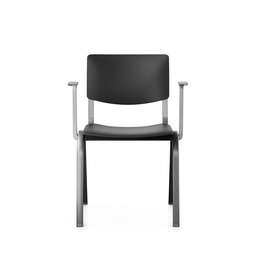 Stackable chair HAG Celi 9100 (Black, Silver gray, with fixed armrests)