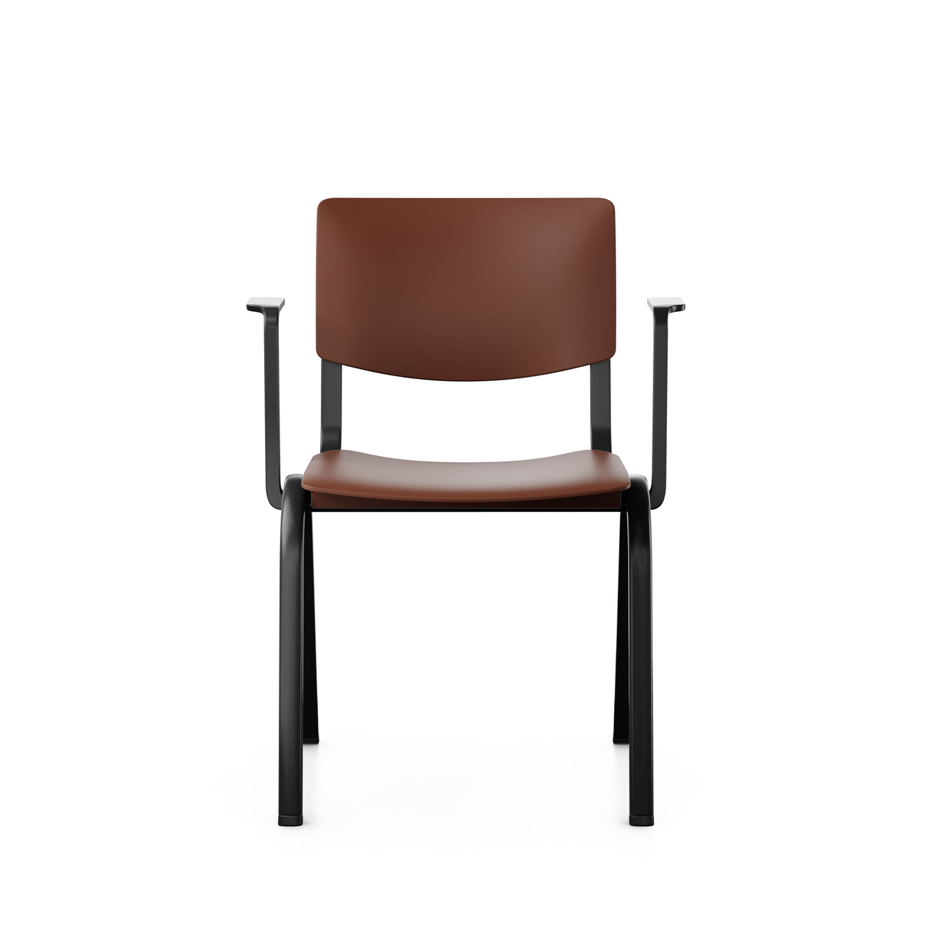 Image of Stapelbarer Stuhl HAG Celi 9100 Braun/Schwarz mit Fixarmlehnen, Neu – Perfekt für Büro und Empfang