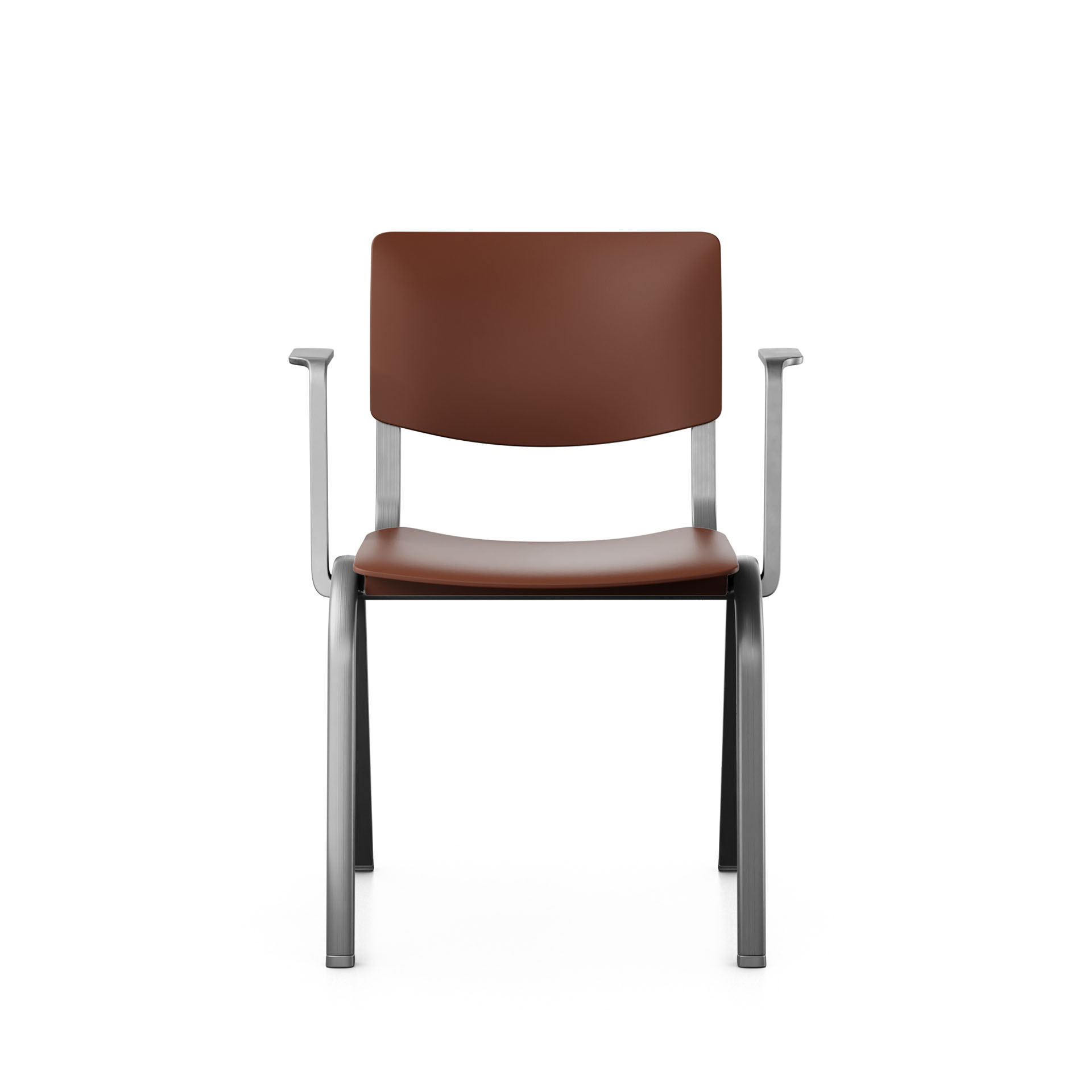 Image of Stapelbarer Stuhl HAG Celi 9100 Braun/Silbergrau mit Fixarmlehnen, Neu – Perfekt für Büro und Empfang