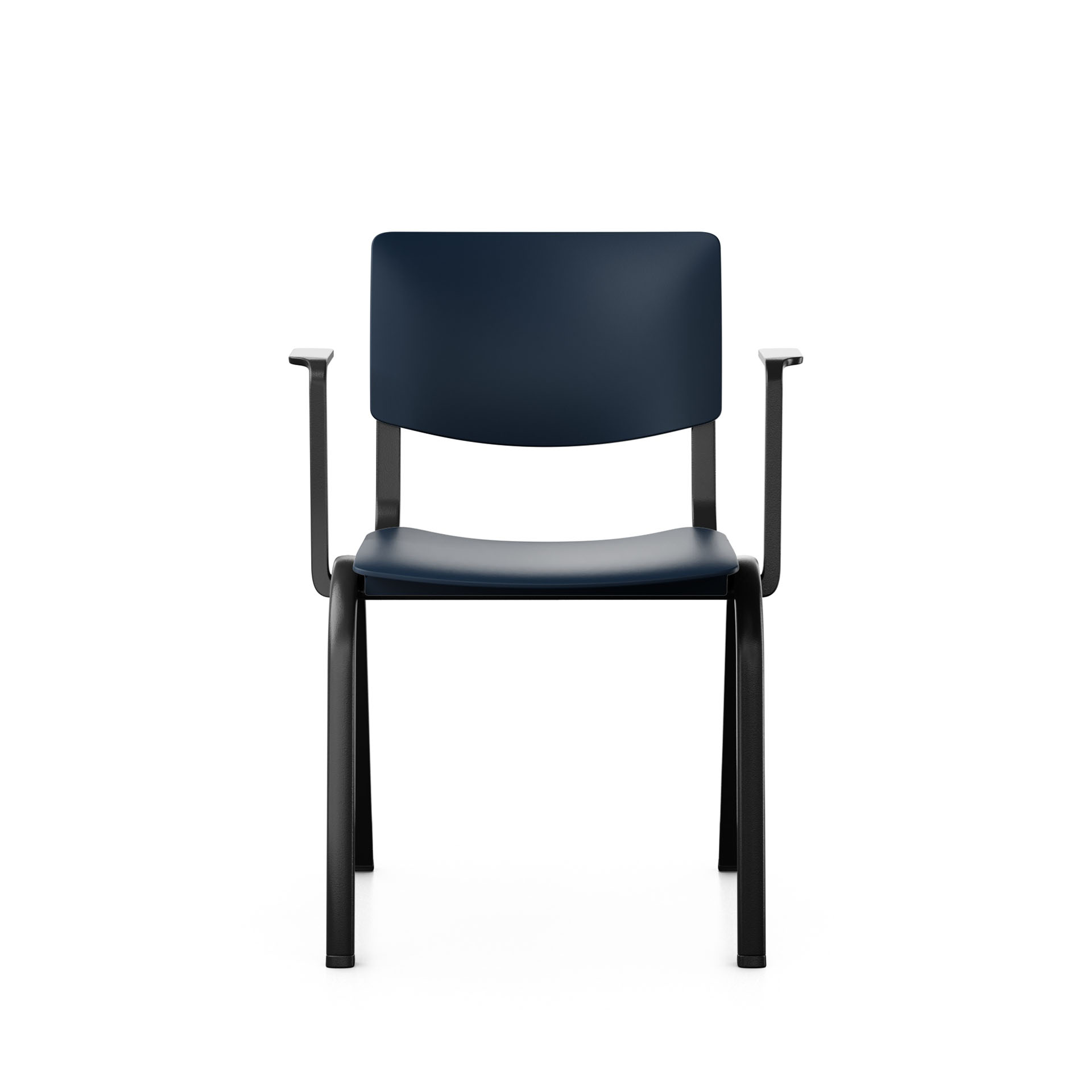 Image of Stapelbarer Stuhl HAG Celi 9100 Dunkelblau/Schwarz mit Fixarmlehnen, Neu – Perfekt für Büro und Empfang