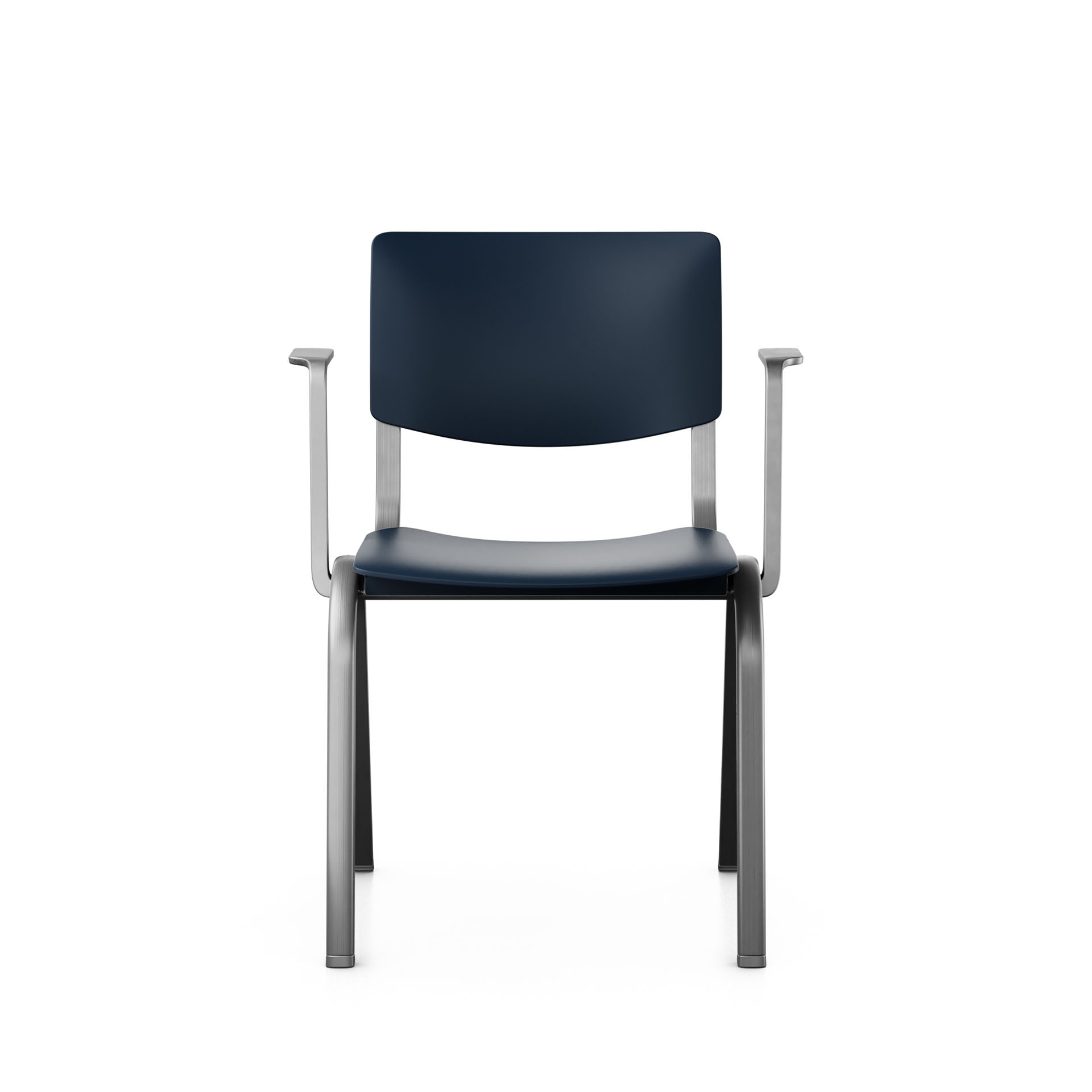 Image of Stapelbarer Stuhl HAG Celi 9100 Dunkelblau/Silbergrau mit Fixarmlehnen, Neu – Perfekt für Büro und Empfang