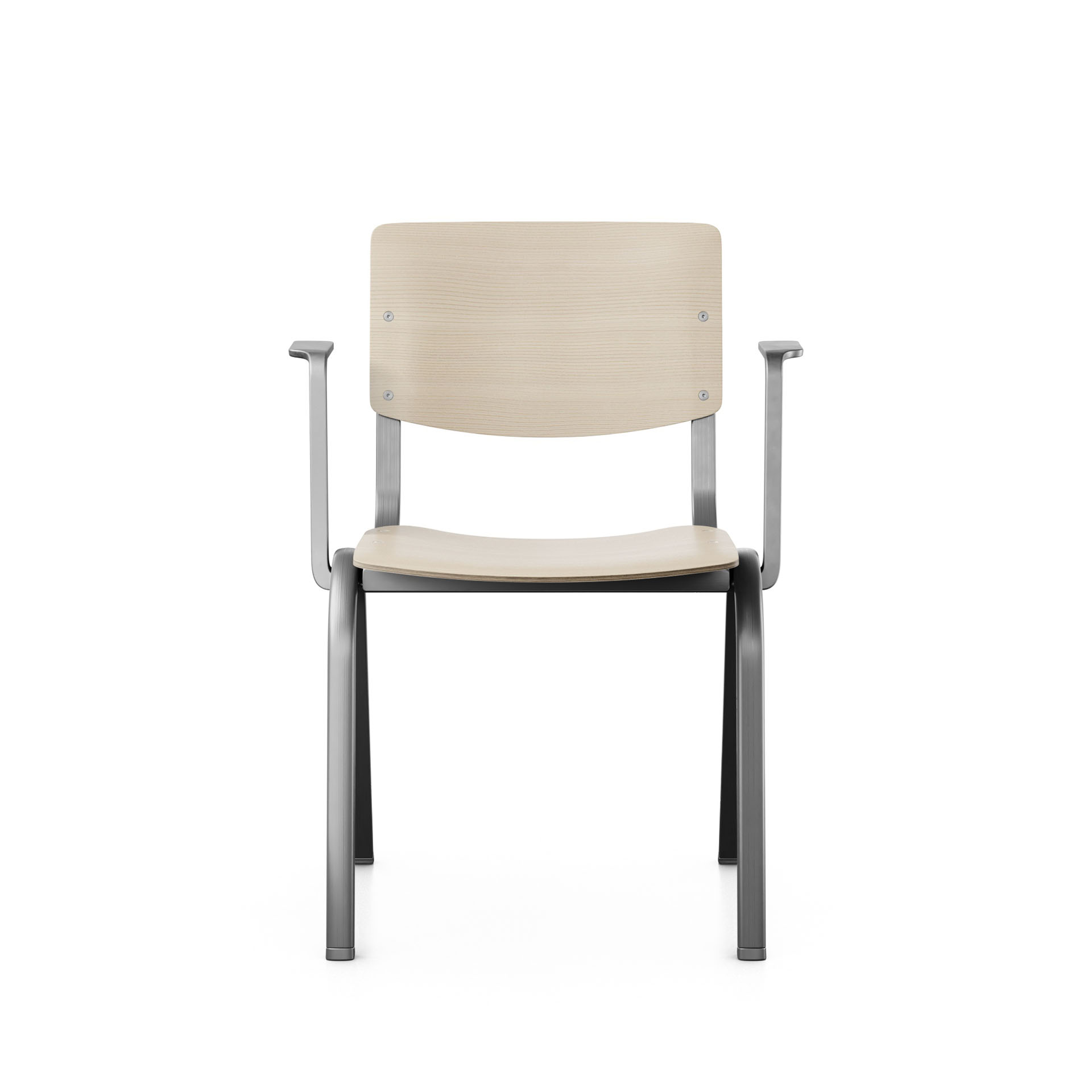 Image of Holz Stapelstuhl HAG Celi 9200 Esche/Silbergrau mit Fixarmlehnen, Neu – Perfekt für Büro und Empfang