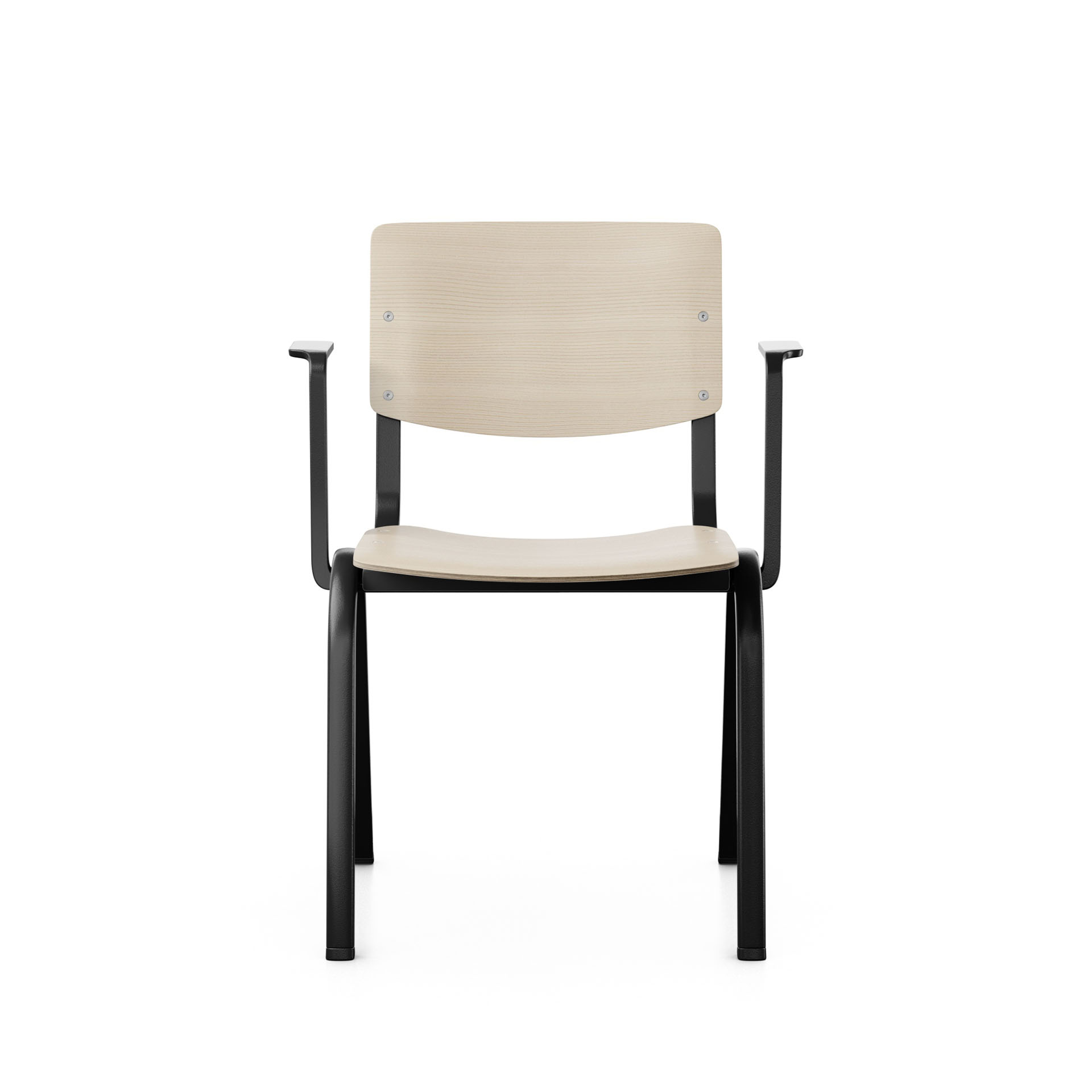 Image of Holz Stapelstuhl HAG Celi 9200 Esche/Schwarz mit Fixarmlehnen, Neu – Perfekt für Büro und Empfang