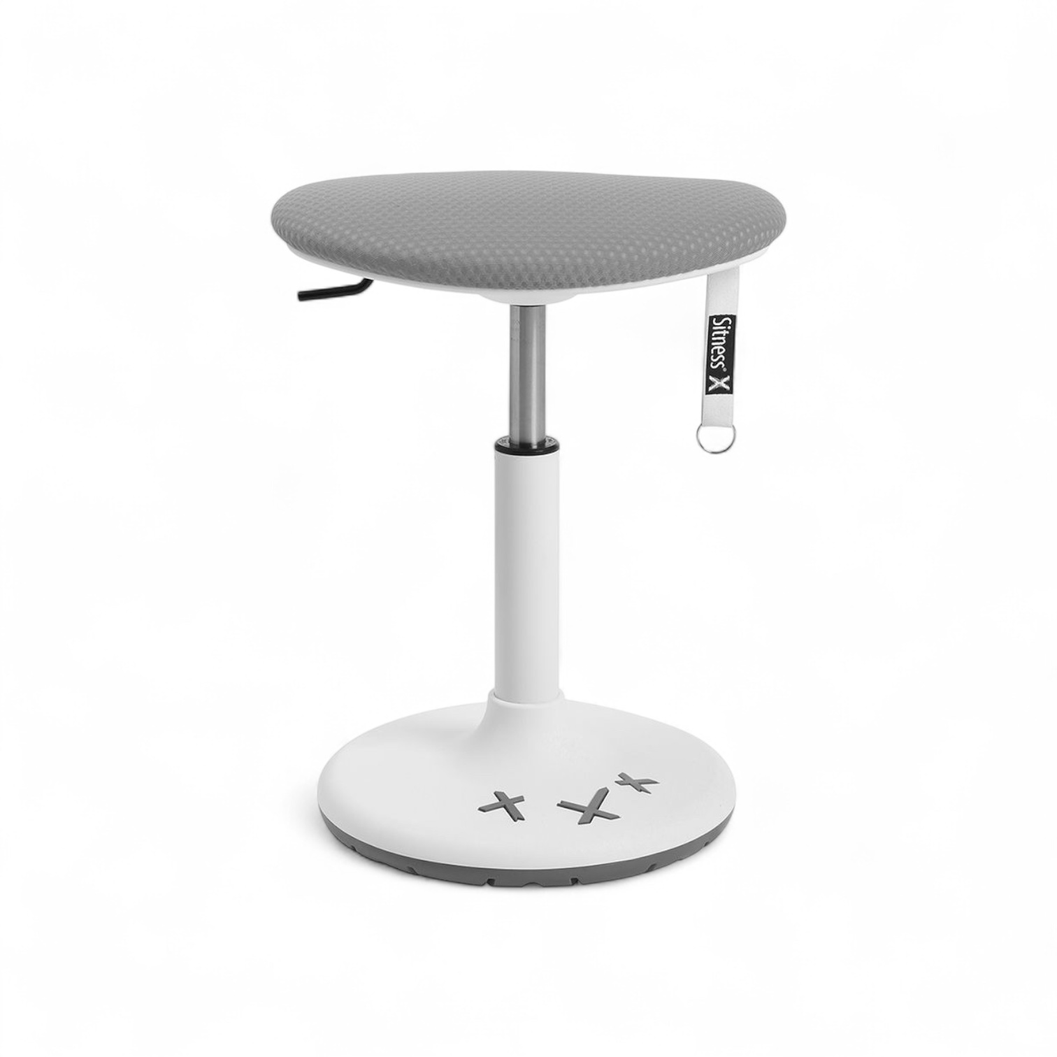 Tabouret de bureau réglable en hauteur Topstar Sitness X Stool 20 Gris/Blanc, Caoutchouc, Assise dynamique - optimale pour une assise saine