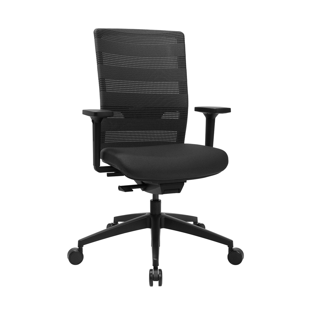 Chaise de bureau Topstar Sitness AirWork avec accoudoirs 1D, Noir/Noir, Nouveau, Chaise ergonomique - idéale pour un travail flexible