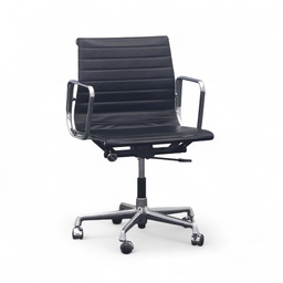 Vitra Aluminium Chair EA 117 Leder (Starke Nutzung, Hartbodenrollen)