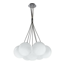 Murano Pendellampen Murano Neve Mazzo (Weiss glänzend, Sehr gut, Sosp. Mazzo 7L.)