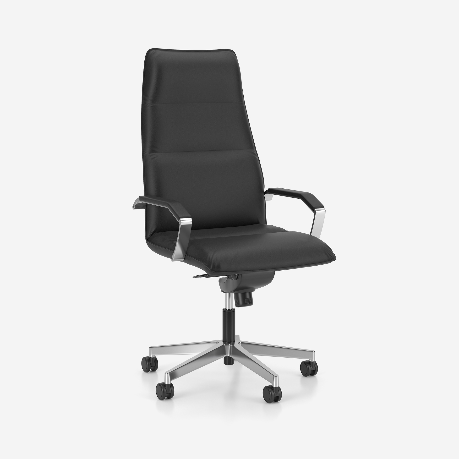 Image of Kunstleder Chefsessel Nowy Styl Prado mit Fixarmlehnen, Schwarz/Hochglanz Poliert, Neu, Ergonomischer Stuhl - ideal für flexibles Arbeiten