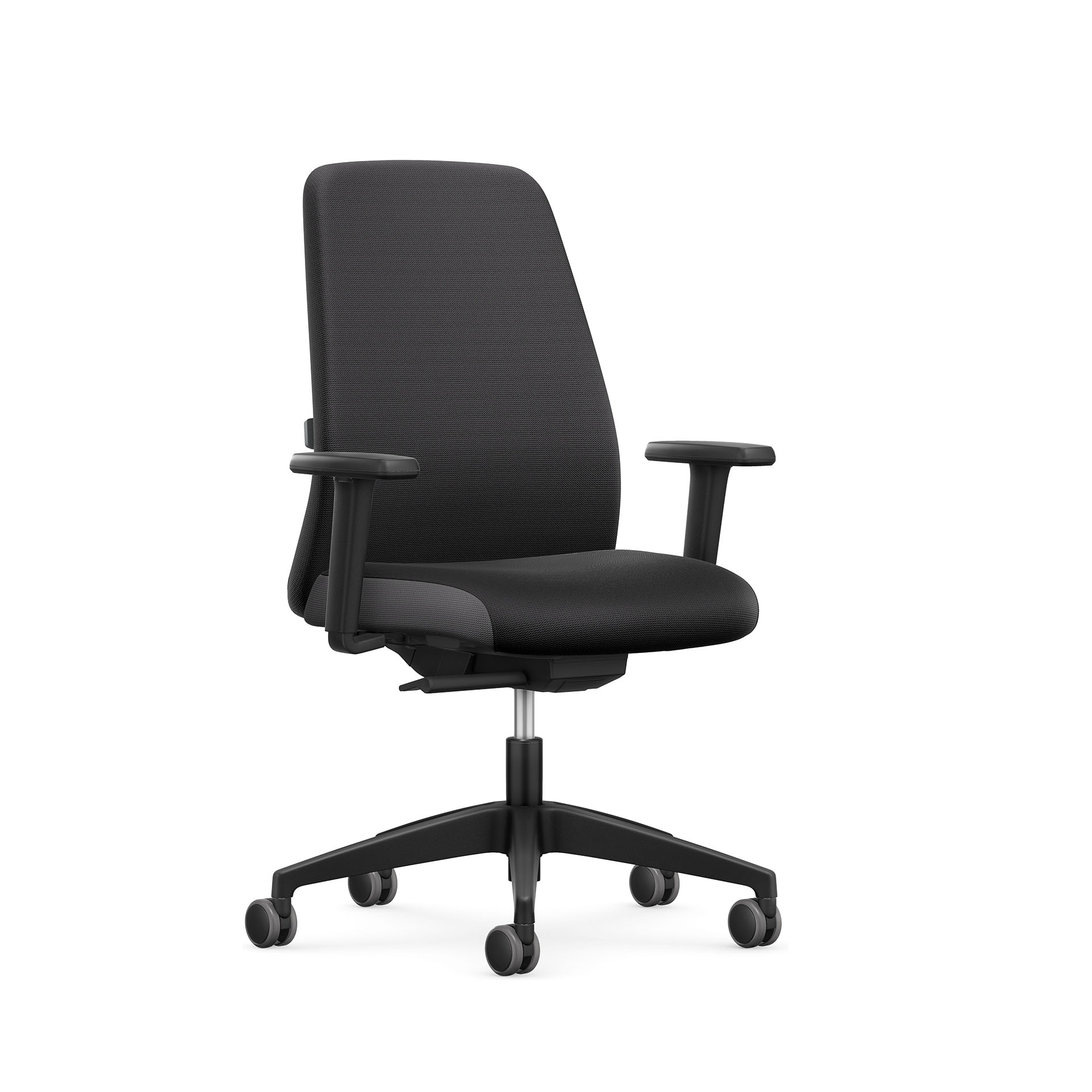 Image of Bürostuhl Interstuhl EVERYis1 mit Polster-Rückenlehne, mit 2D Armlehnen Schwarz/Schwarz, Neu
