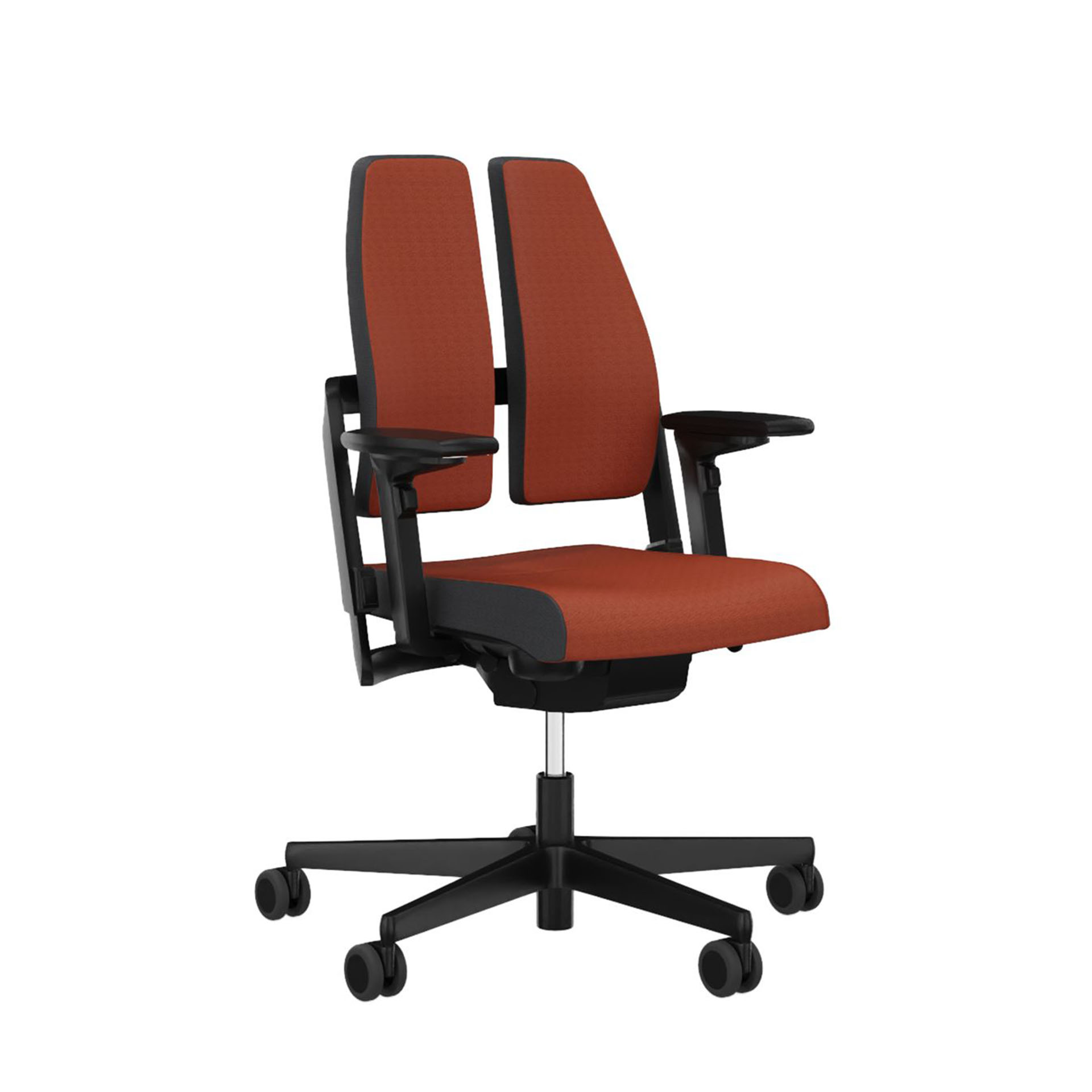 Chaise de bureau SitagXilium DuoBack swissmade avec accoudoirs 4D, Orange, Nouveau, Chaise ergonomique - idéale pour un travail flexible