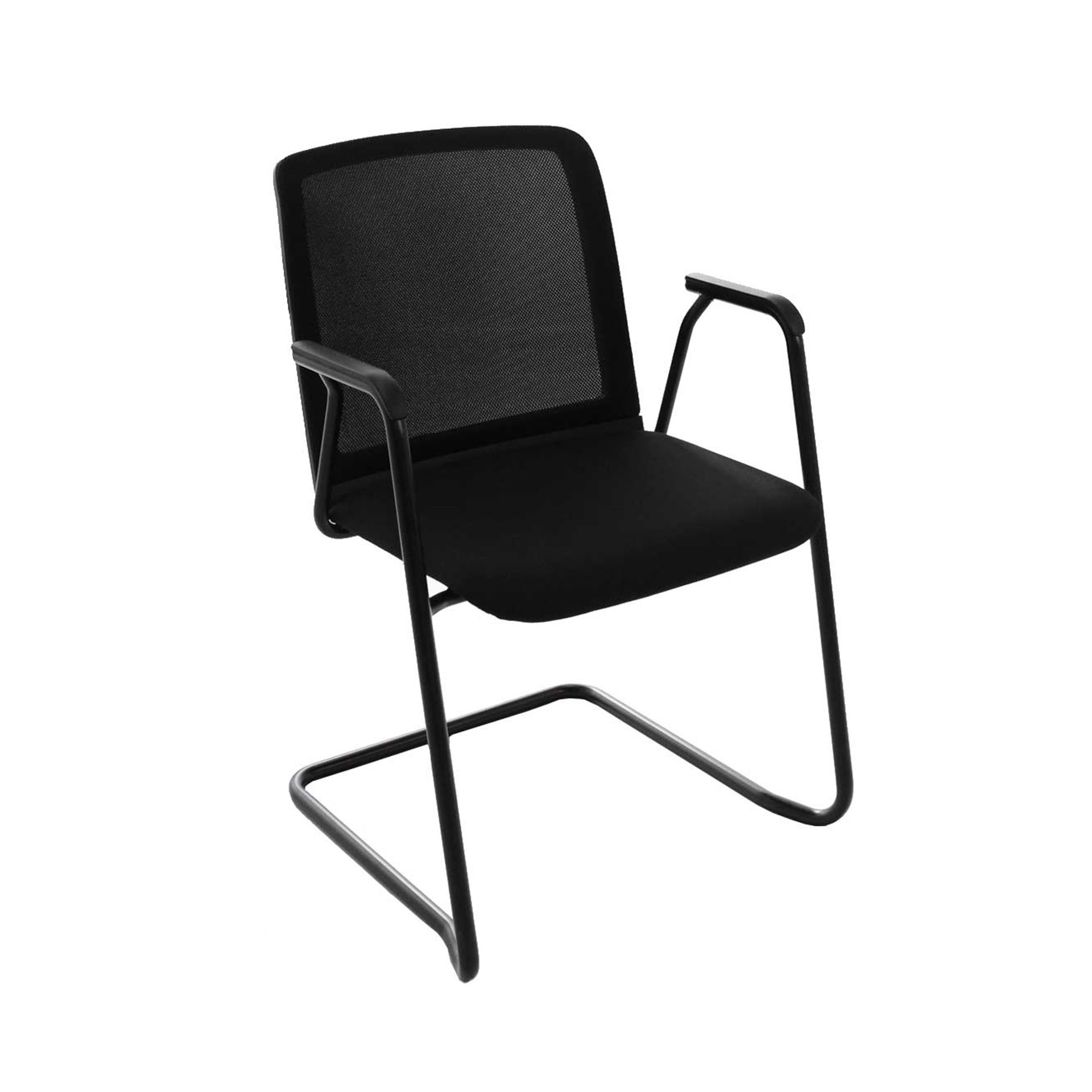 Image of Freischwinger Haworth Lively Comforto 2950 Schwarz/Schwarz mit Fixarmlehnen, Freischwinger-Gestell, Neu - Perfekt für Besucher und Gäste