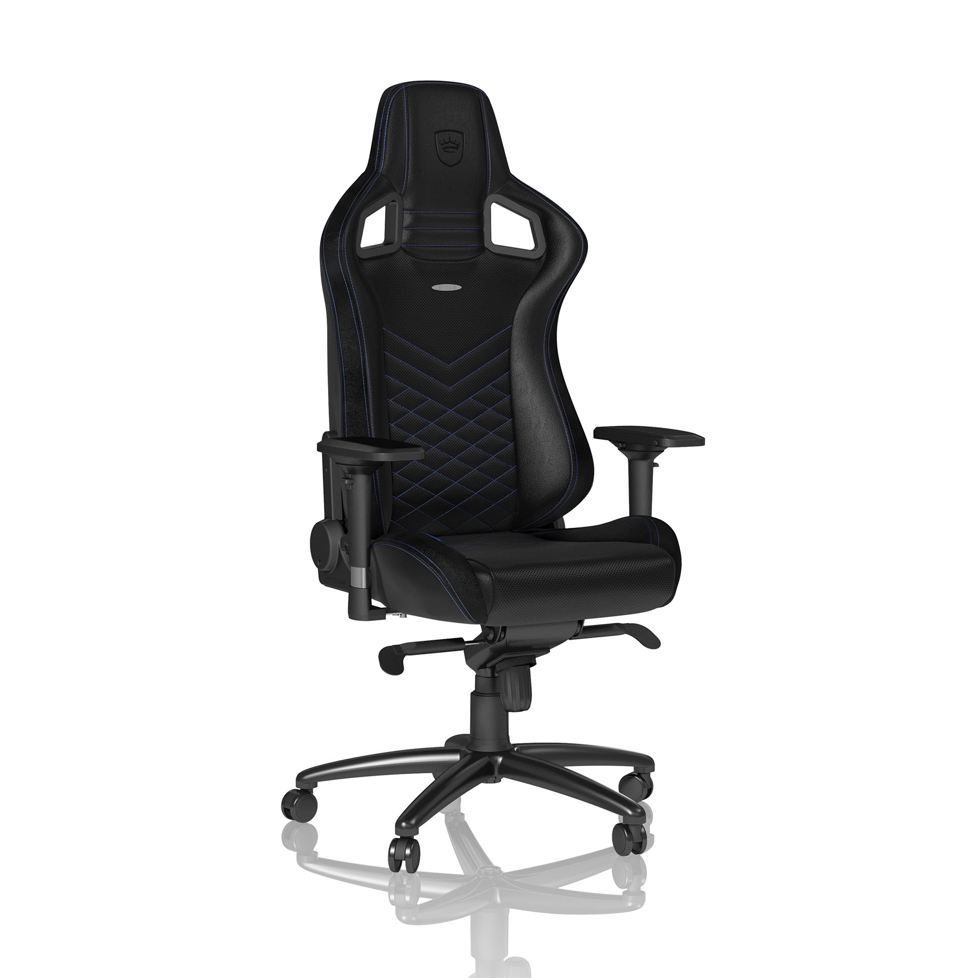Image of Gaming Stuhl Noblechairs EPIC mit 4D Armlehnen, Schwarz/Blau, Neu, Ergonomischer Stuhl - ideal für flexibles Arbeiten