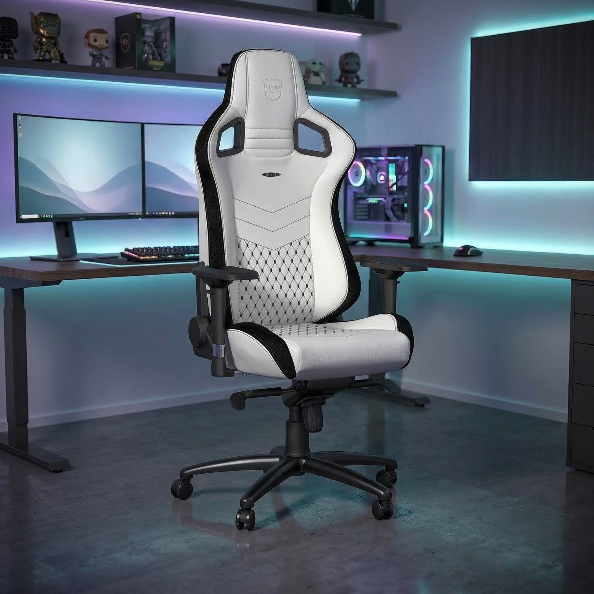 Image of Gaming Stuhl Noblechairs EPIC mit 4D Armlehnen, Weiss, Neu, Ergonomischer Stuhl - ideal für flexibles Arbeiten