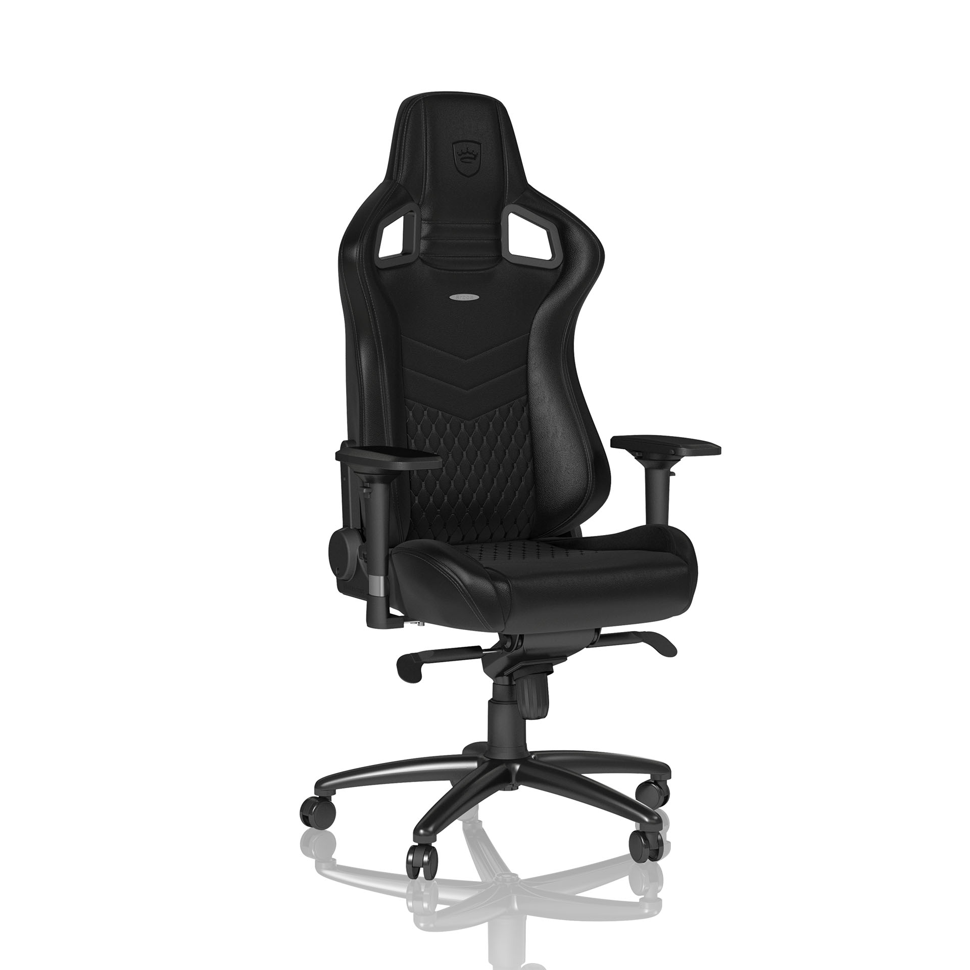 Image of Echtleder Gaming Stuhl Noblechairs EPIC mit 4D Armlehnen, Schwarz, Neu, Ergonomischer Stuhl - ideal für flexibles Arbeiten