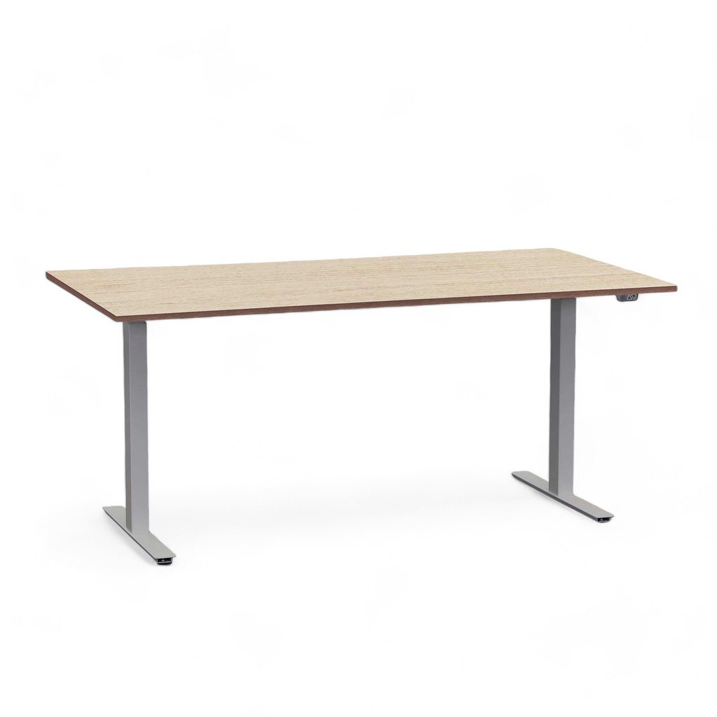 Ergonomischer Höhenverstellbarer Schreibtisch Tradingzone Home 2.0 mit 25mm Tischplatte 160x80 cm, Eiche hell/Silbergrau, Neu, Tisch - ideal fürs Homeoffice oder Büro