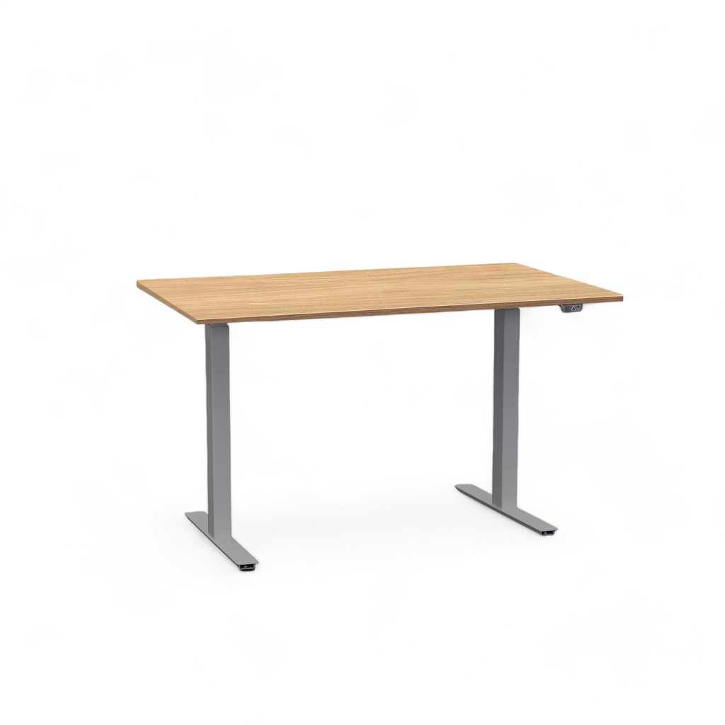 Ergonomischer Höhenverstellbarer Schreibtisch Tradingzone Home 2.0 mit 25mm Tischplatte 120x70 cm, Nussbaum/Silbergrau, Neu, Tisch - ideal fürs Homeoffice oder Büro