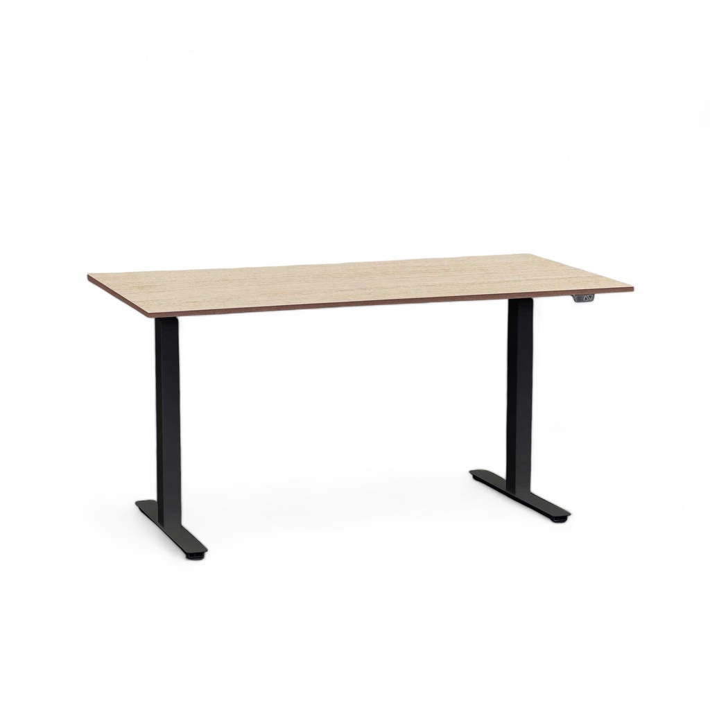 Ergonomischer Höhenverstellbarer Schreibtisch Tradingzone Home 2.0 mit 25mm Tischplatte 140x70 cm, Eiche hell/Schwarz, Neu, Tisch - ideal fürs Homeoffice oder Büro