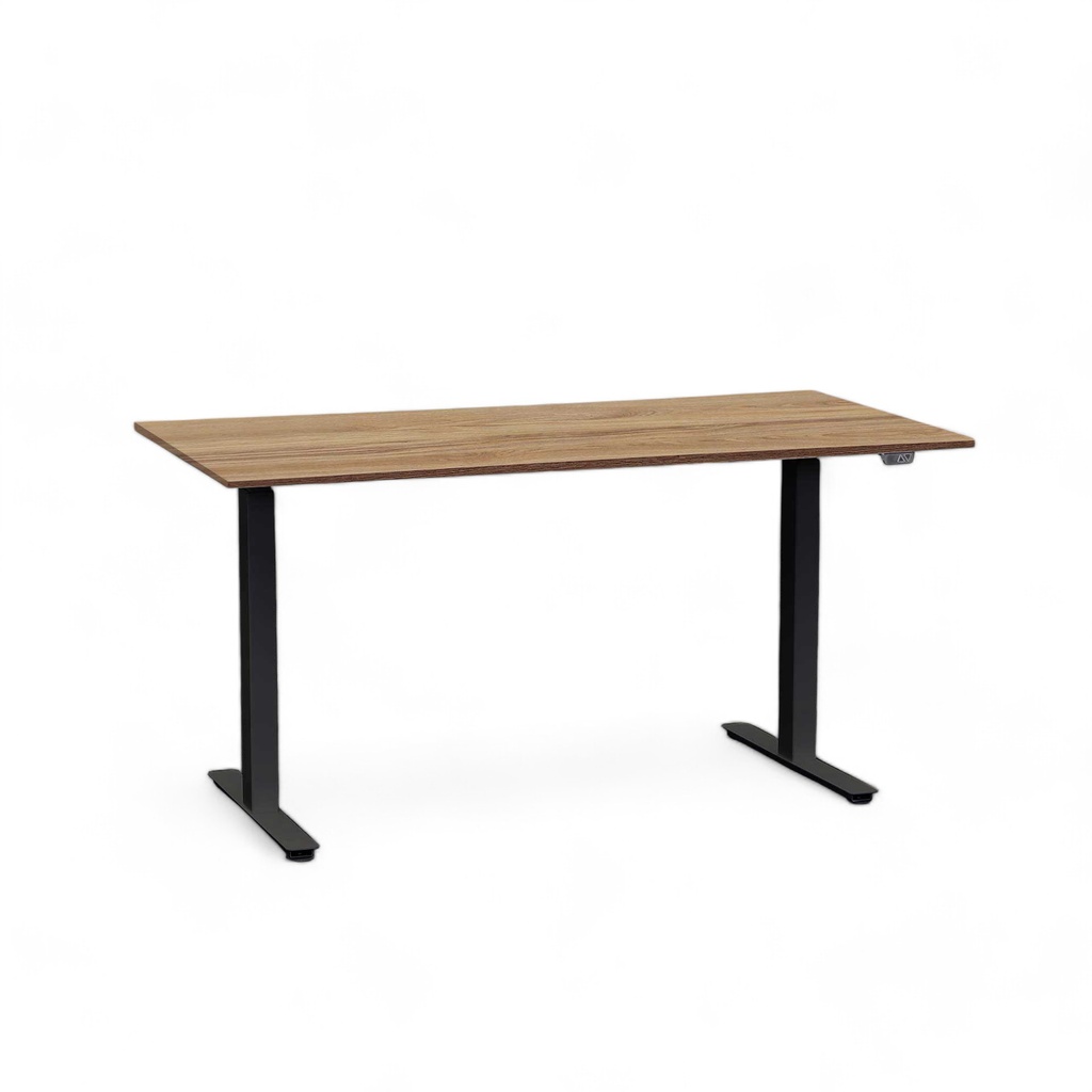Ergonomischer Höhenverstellbarer Schreibtisch Tradingzone Home 2.0 mit 25mm Tischplatte 140x70 cm, Eiche dunkel/Schwarz, Neu, Tisch - ideal fürs Homeoffice oder Büro