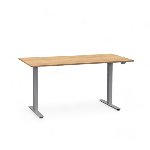 Höhenverstellbarer Schreibtisch Tradingzone Home 2.0 mit 25mm Tischplatte (140x70, Nussbaum, Silbergrau)