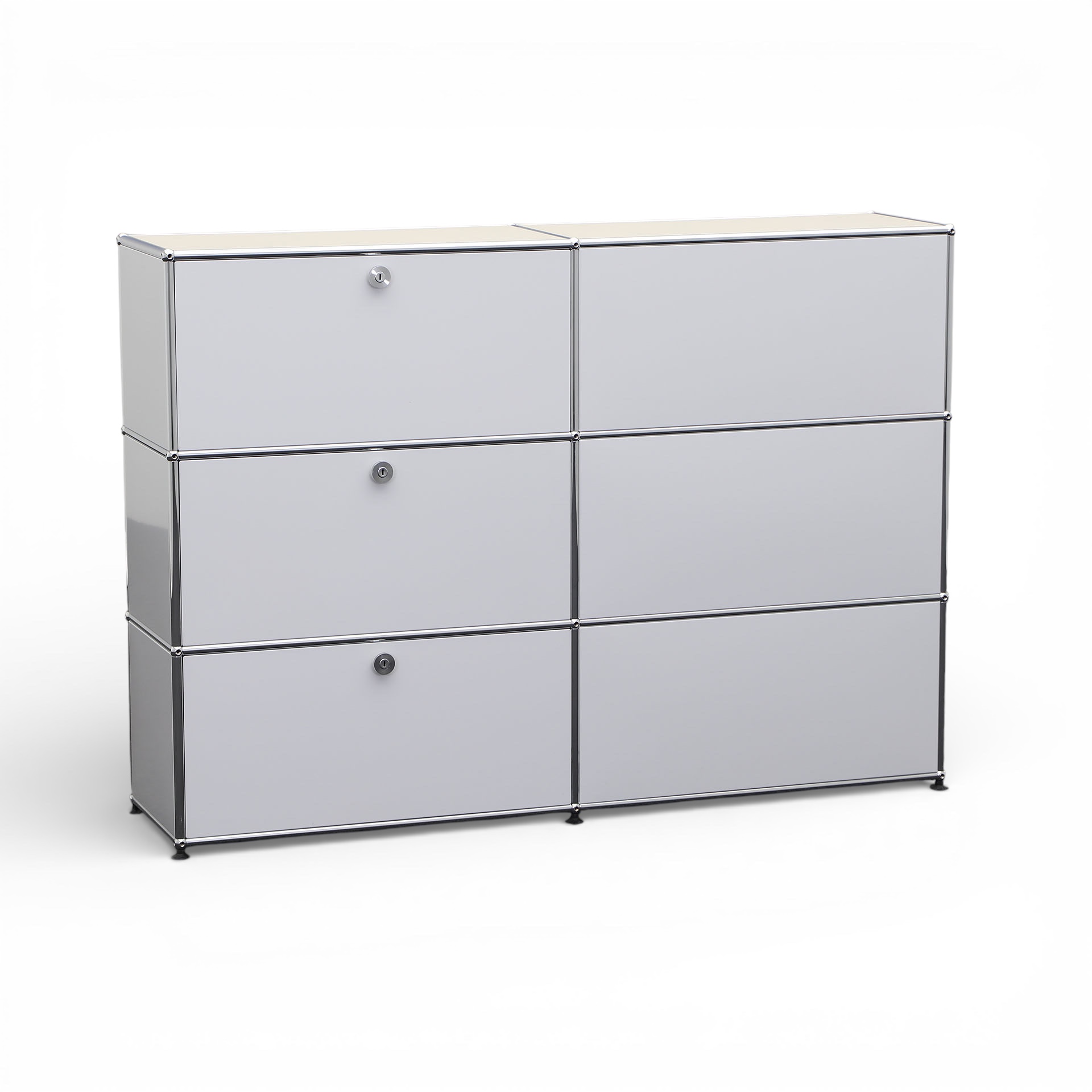 USM Haller Hochboard mit Linoleum Deckplatte – beidseitig nutzbar 150.0 x 35.0 cm, Lichtgrau, Gut - Ideal für Wohnzimmer und Büro