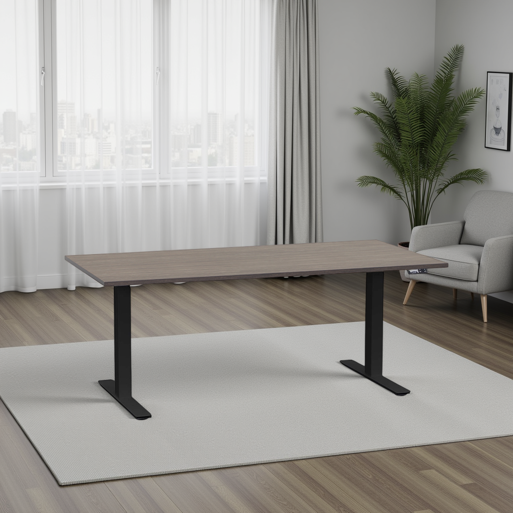 Ergonomique Pupitre réglable en hauteur Rol Elevate 160x80 cm, Peuplier/Noir, Nouveau, Pupitre - idéal pour le bureau ou la maison
