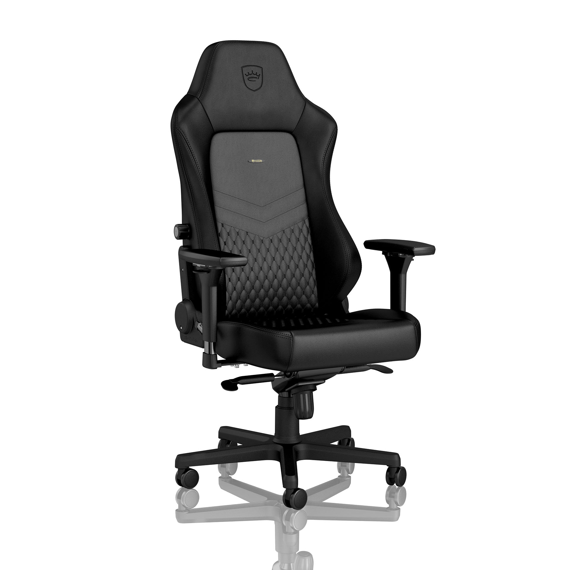 Image of Echtleder Gaming Stuhl Noblechairs HERO mit 4D Armlehnen, Schwarz, Neu, Ergonomischer Stuhl - ideal für flexibles Arbeiten