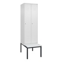 Garderobenspind mit Bank C+P Classic PLUS (Weiss, 30, mit 2 Türen)