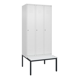 Garderobenspind mit Bank C+P Classic PLUS (Weiss, 30, mit 3 Türen)