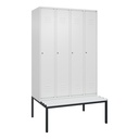 Garderobenspind mit Bank C+P Classic PLUS (Weiss, 30, mit 4 Türen)