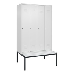 Garderobenspind mit Bank C+P Classic PLUS (Weiss, 30, mit 4 Türen)