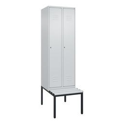 Garderobenspind mit Bank C+P Classic PLUS (Lichtgrau, 30, mit 2 Türen)
