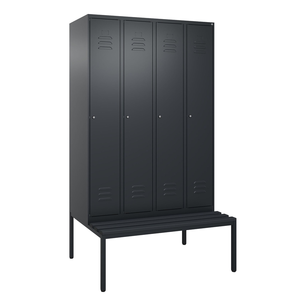 Garderobenspind mit Bank C+P Classic PLUS (Anthrazit, 30, mit 4 Türen)
