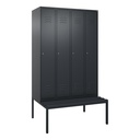 Garderobenspind mit Bank C+P Classic PLUS (Anthrazit, 30, mit 4 Türen)