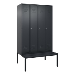 Garderobenspind mit Bank C+P Classic PLUS (Anthrazit, 30, mit 4 Türen)