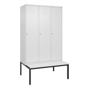 Garderobenspind mit Bank C+P Classic PLUS (Weiss, 40, mit 3 Türen)
