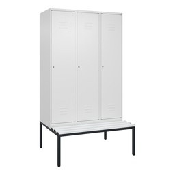 Garderobenspind mit Bank C+P Classic PLUS (Weiss, 40, mit 3 Türen)