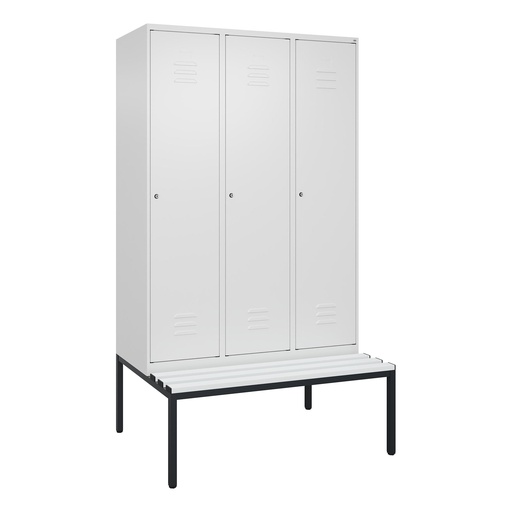 Garderobenspind mit Bank C+P Classic PLUS (Weiss, 40, mit 3 Türen)