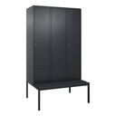 Garderobenspind mit Bank C+P Classic PLUS (Anthrazit, 40, mit 3 Türen)