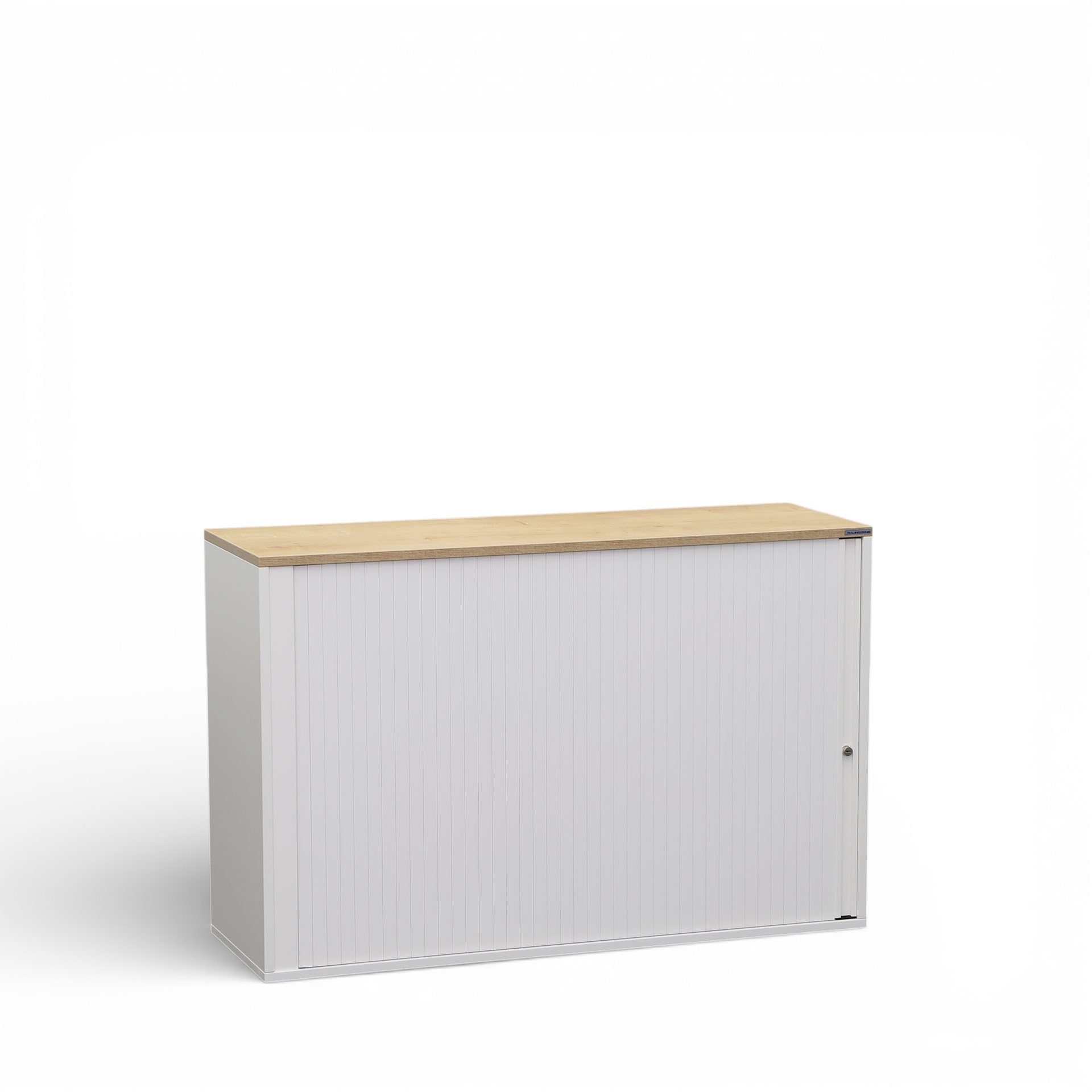 Image of Rollladenschrank Tradingzone GO Swiss 120.0 x 40.0 cm, 2 Ordner hoch, Weiss/Eiche Rustika, Neu - Optimale Raumnutzung