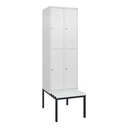 Garderobenspind mit Bank  C+P Classic PLUS (Weiss, 30, mit 4 Türen)