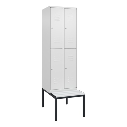 Garderobenspind mit Bank  C+P Classic PLUS (Weiss, 30, mit 4 Türen)