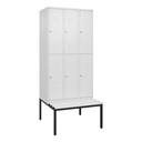 Garderobenspind mit Bank  C+P Classic PLUS (Weiss, 30, mit 6 Türen)