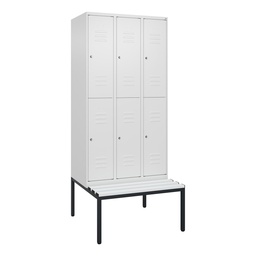 Garderobenspind mit Bank  C+P Classic PLUS (Weiss, 30, mit 6 Türen)
