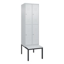 Garderobenspind mit Bank  C+P Classic PLUS (Lichtgrau, 30, mit 4 Türen)