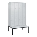 Garderobenspind mit Bank  C+P Classic PLUS (Lichtgrau, 30, mit 8 Türen)